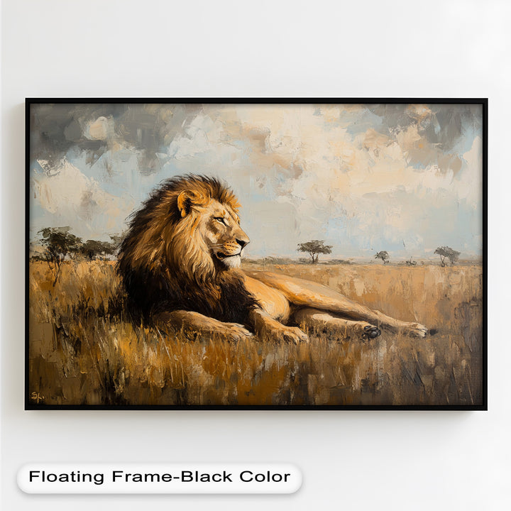 Majestic Serengeti King – Regal Lion Oil Painting