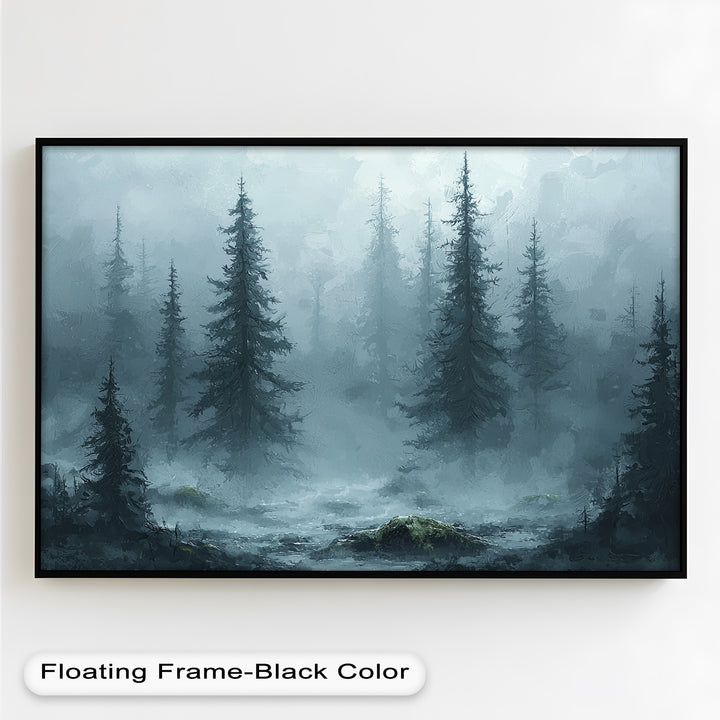 Misty Forest – Tranquil Nature Oil Painting
