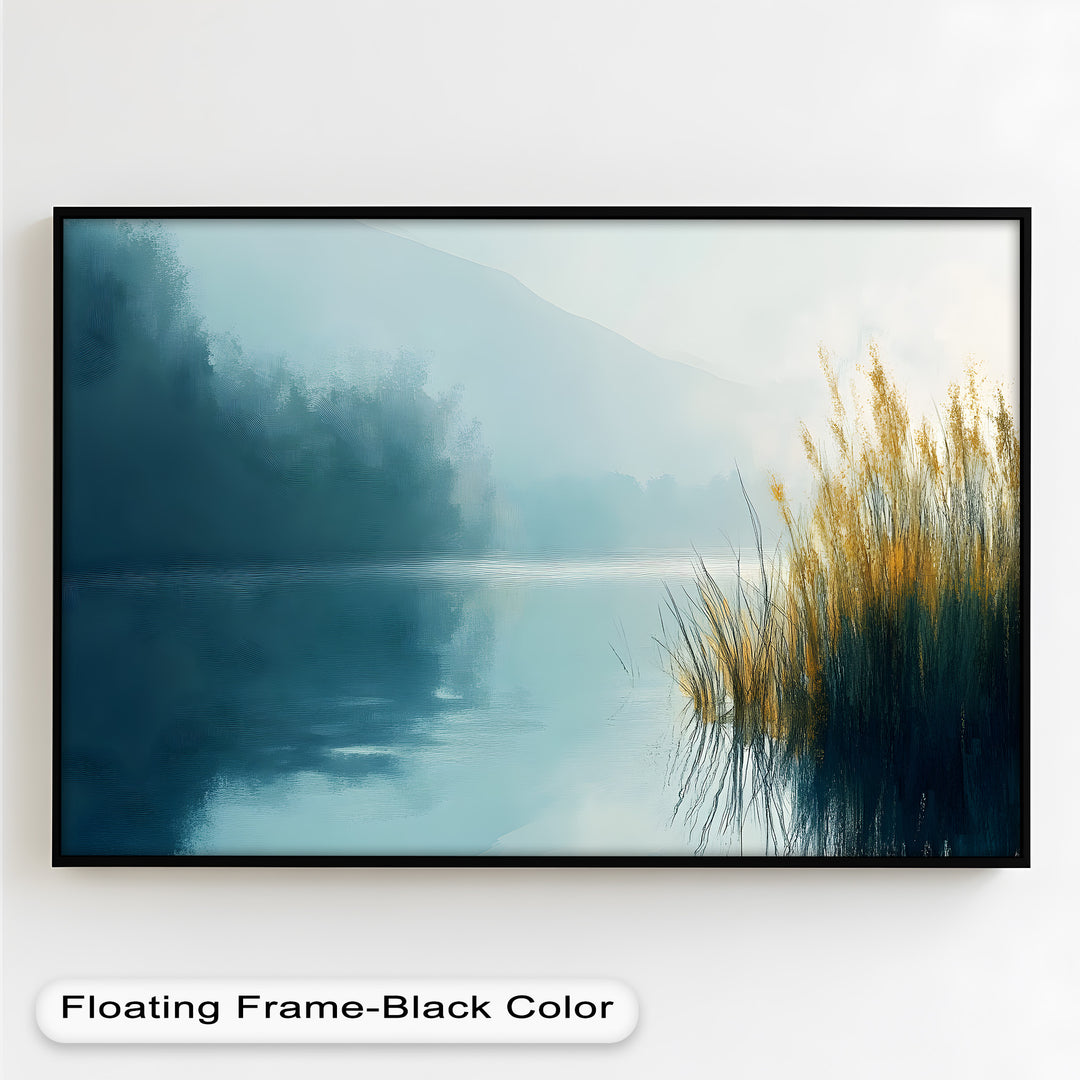 Misty Morning Landscape – Framed Nature Oil Painting