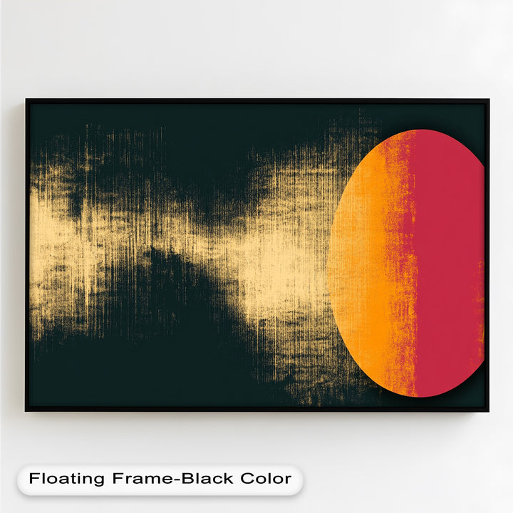 Rot &amp; Orange Eclipse Art – Minimalistisches Ölgemälde