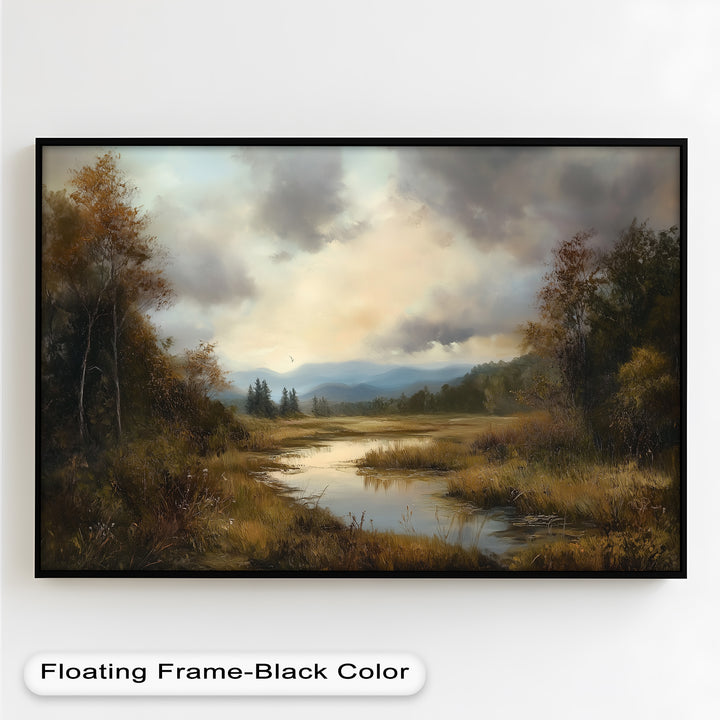Goldene Ruhe in der Abenddämmerung – Ölgemälde aus dem Hudson River Valley