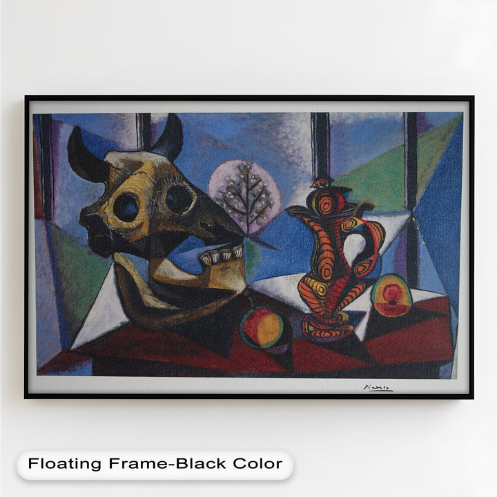 Still Life with Bull Skull – Symbolist Cubist Picasso Oil Painting