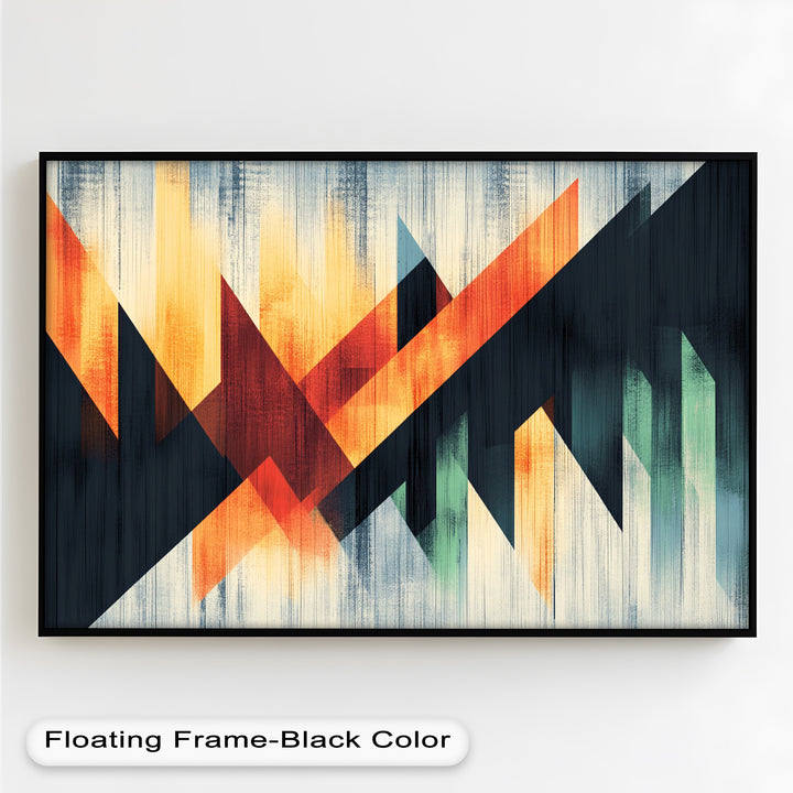 Modern Angular Lines – Bold Geometric Oil Painting