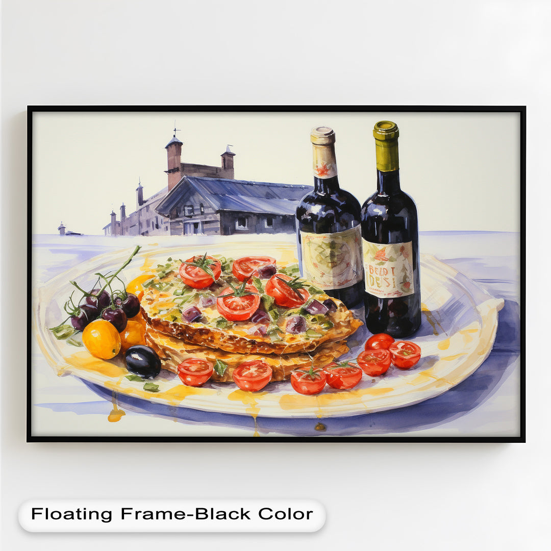 Tuscan Table – Rustic Lasagna and Wine Still Life Food Painting