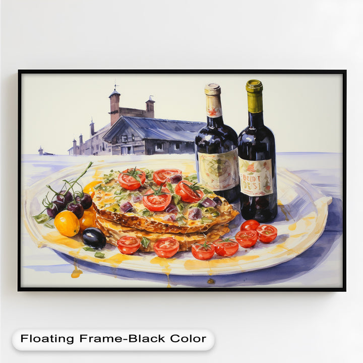 Tuscan Table – Rustic Lasagna and Wine Still Life Food Painting