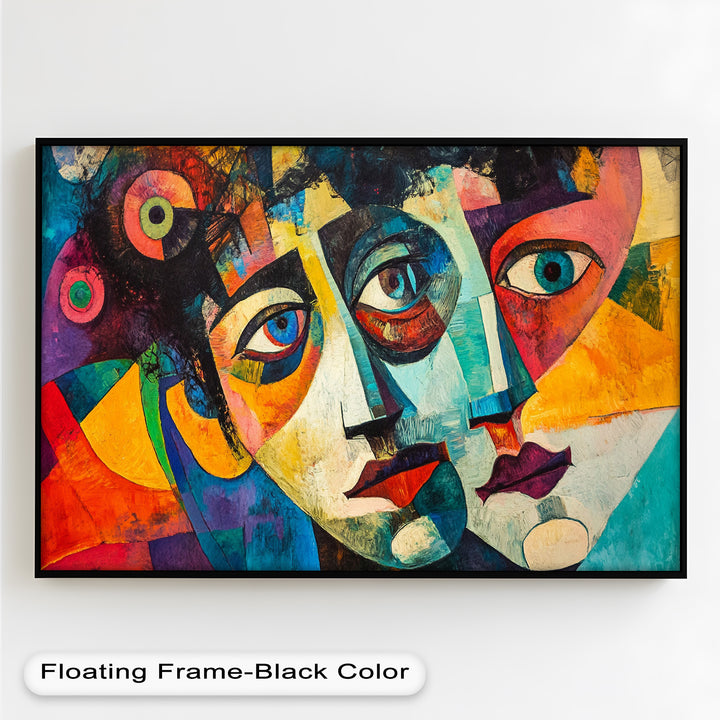 Entwined Visions Oil Painting – Fauvist Dual-Face Expressionism