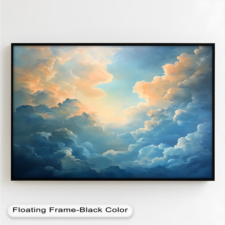 Majestätische Wolkenlandschaft mit ätherischem Glanz – Ölgemälde „Ruhiger Himmel“
