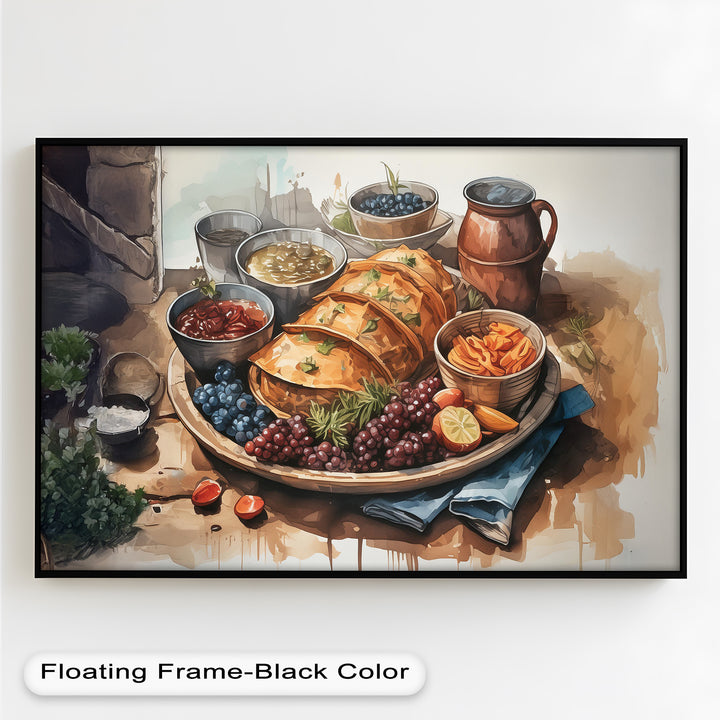 Frisch gebackenes Gebäck und Obststillleben - Food Painting
