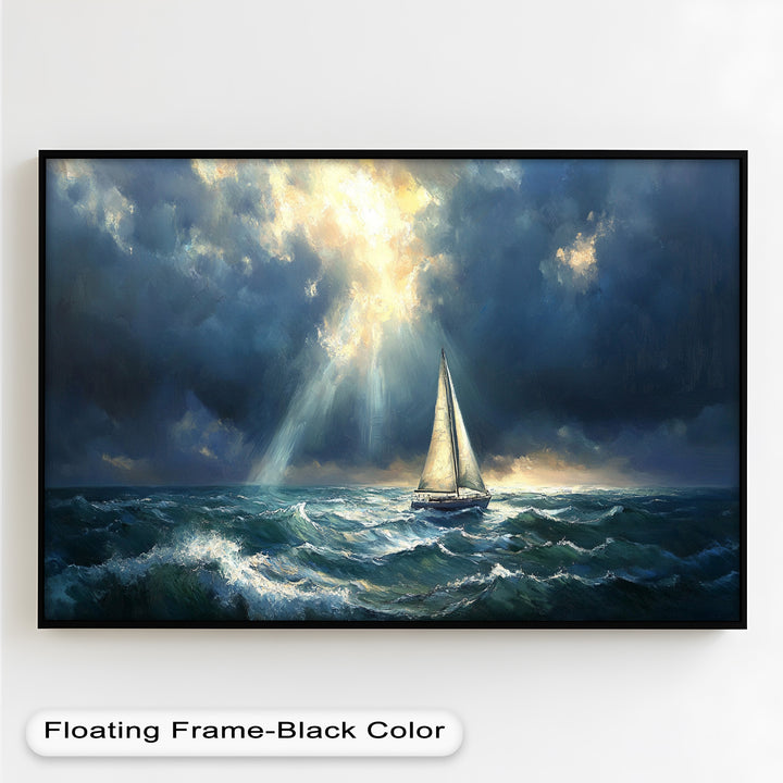 Stormy Horizon – Boat Oil Painting