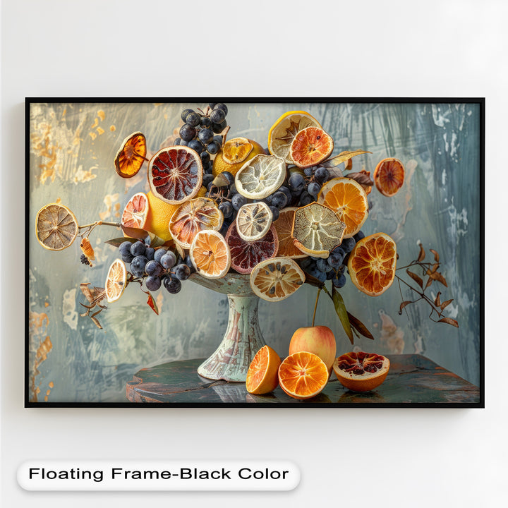 Grapes and Citrus Harmony – Decorative Still Life Food Painting