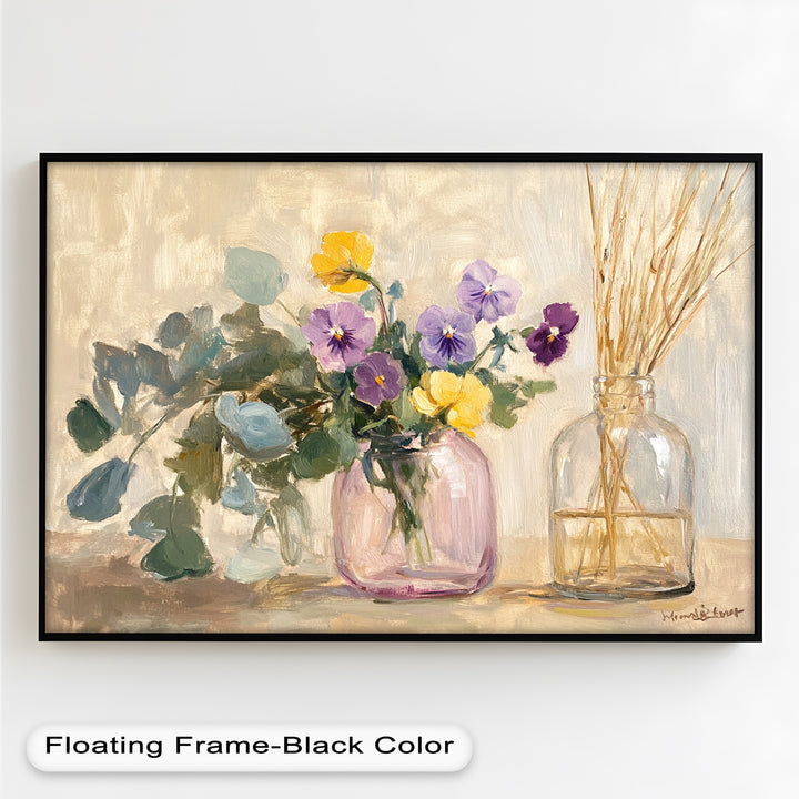 Purple & Yellow Flowers – Botanical Oil Painting