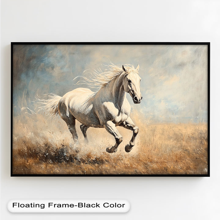 White Stallion Art – Horse Oil Painting