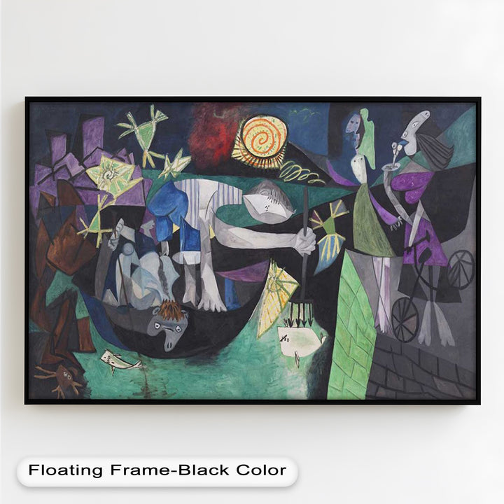 The Spiral Sun – Dynamic Surrealist Tableau Picasso Oil Painting