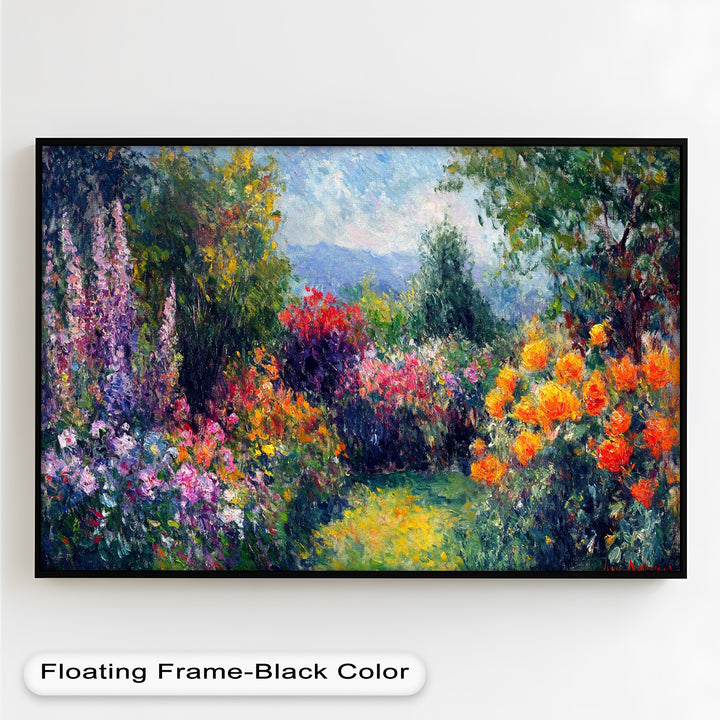 Sunlit Garden in Full Bloom – Impressionist Floral Oil Painting
