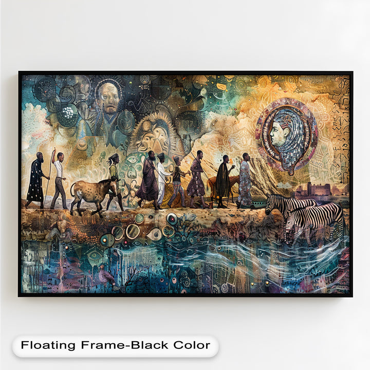 Echoes of Migration – Symbolic Journey Through Time Oil Painting