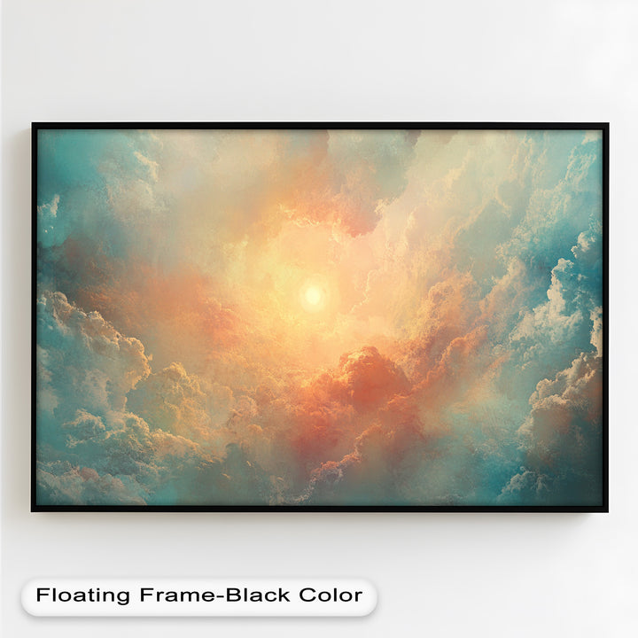 Abstract Sky and Sunlight – Framed Oil Painting