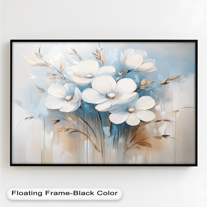 Soft White Blossoms – Floral Oil Painting