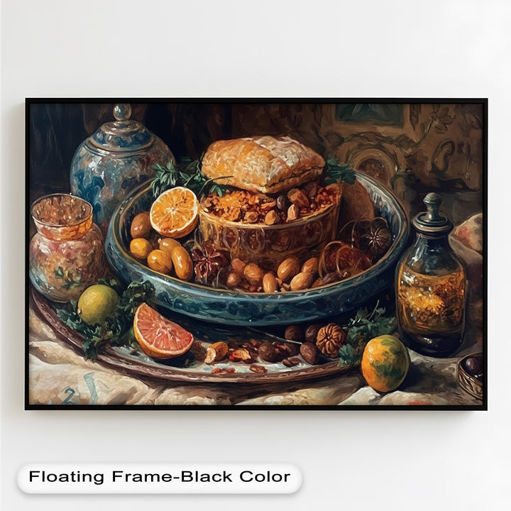 Golden Harvest Table – Ornamentales Festmahl Stillleben Essen Malerei
