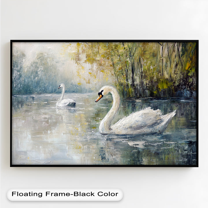 Swans on the Lake – Animal Oil Painting
