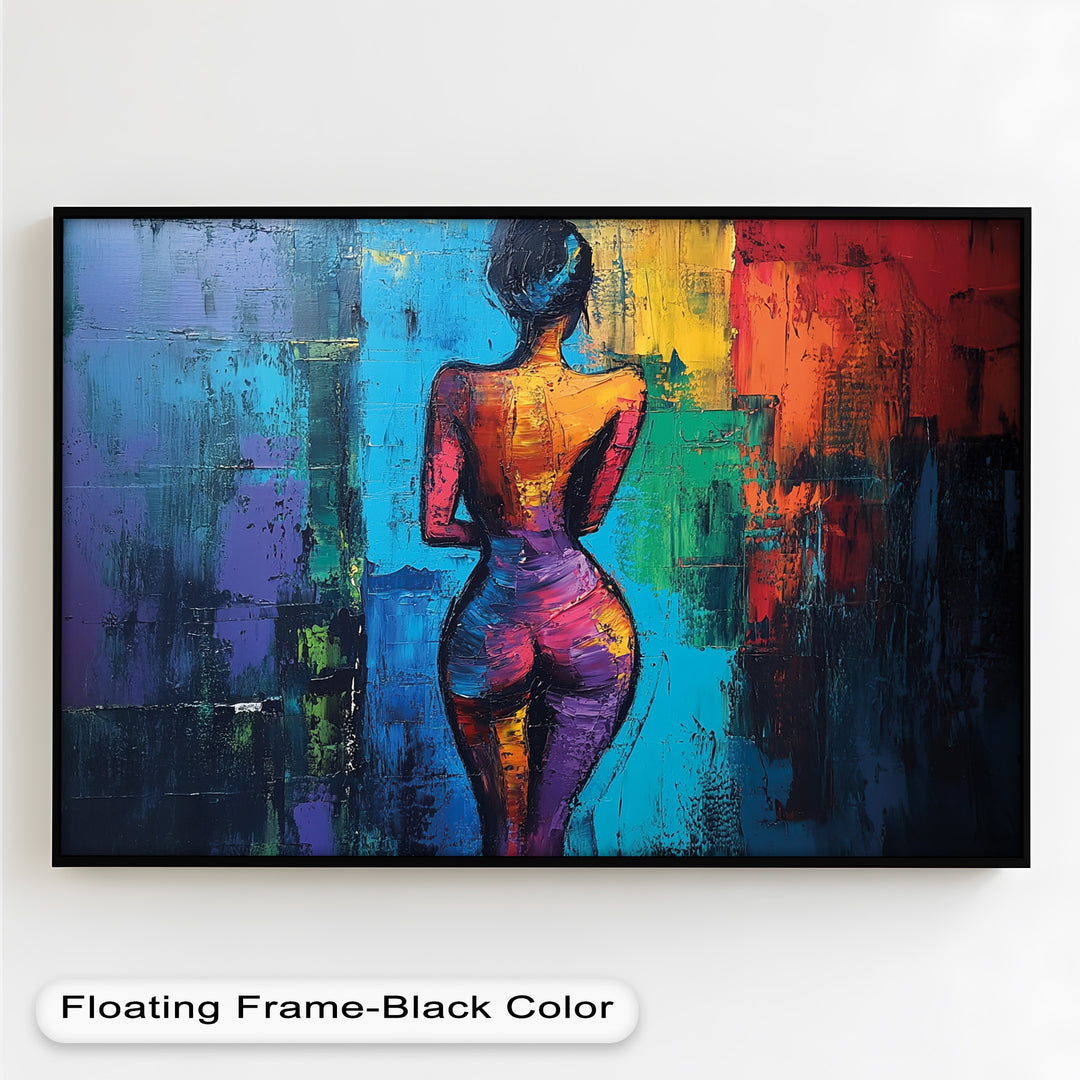 Radiant Contours – Bold Abstract Figurative Oil Painting