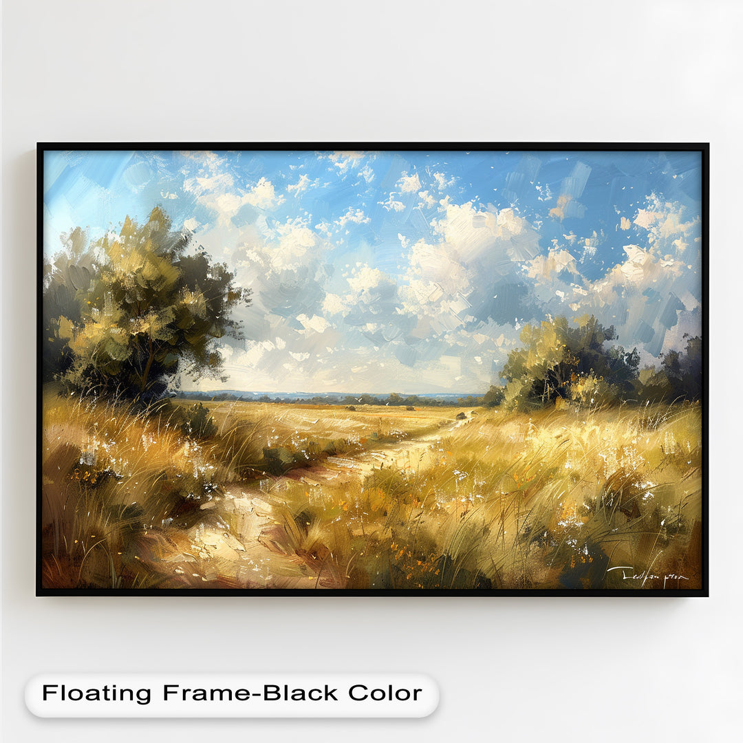 Nostalgic Landscape Framed Art – Nature Oil Painting