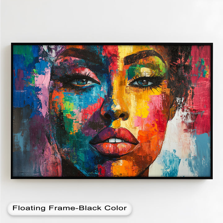 Color Reign – Vibrant Female Portrait Abstract Oil Painting