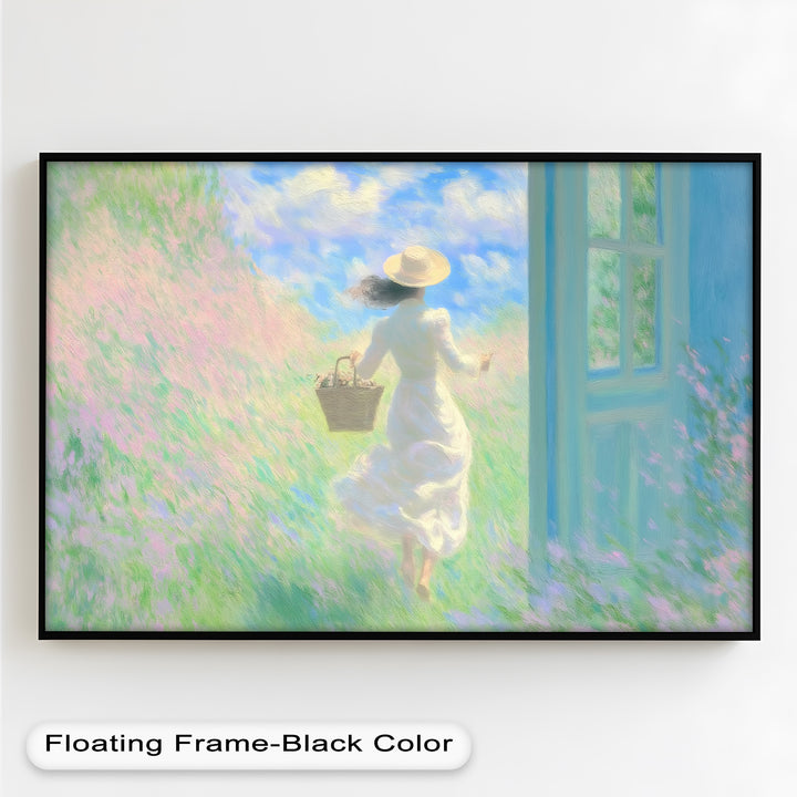 Into the Bloom – Dreamy Woman in Wildflower Field Oil Painting