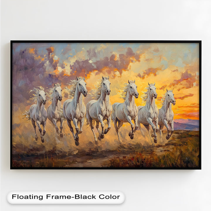 Run with the Sun – White Horses Oil Painting