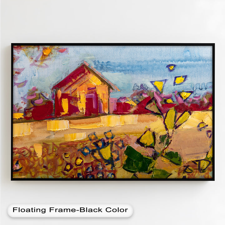 Sunlit Homestead – Expressive Impressionist Oil Painting