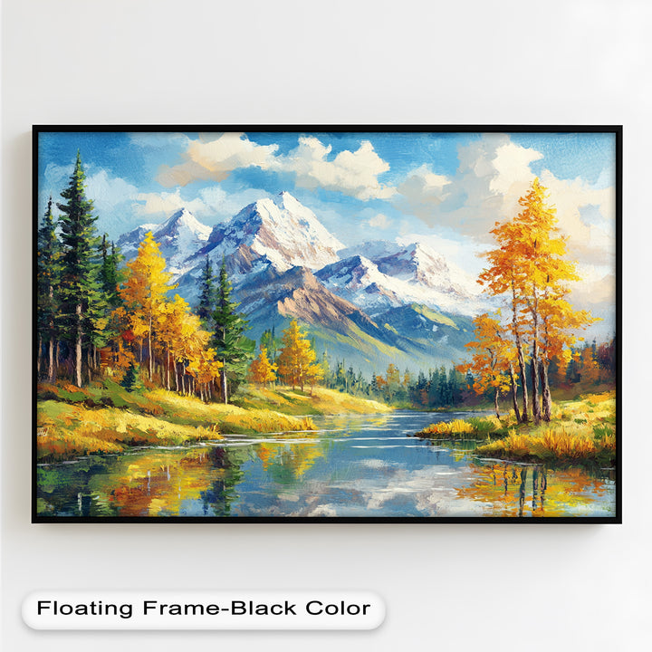 Golden Autumn Peaks – Mountain Landscape Oil Paintings