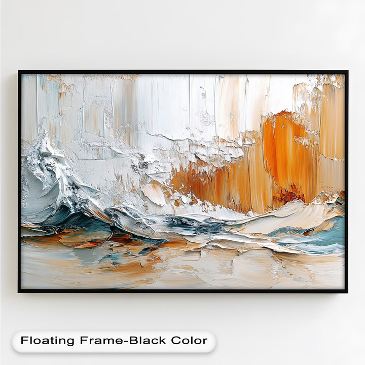 Elemental Surge – Abstract Ocean Cliff Oil Painting