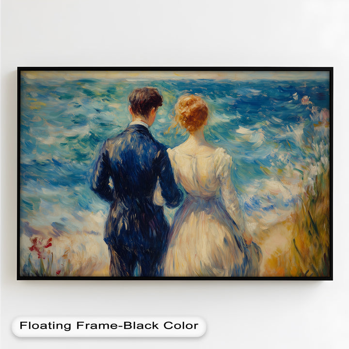 Lovers by the Sea – Romantic Impressionist Oil Painting