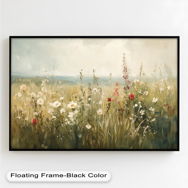 Nostalgic Feel – Serene Wildflower Oil Painting
