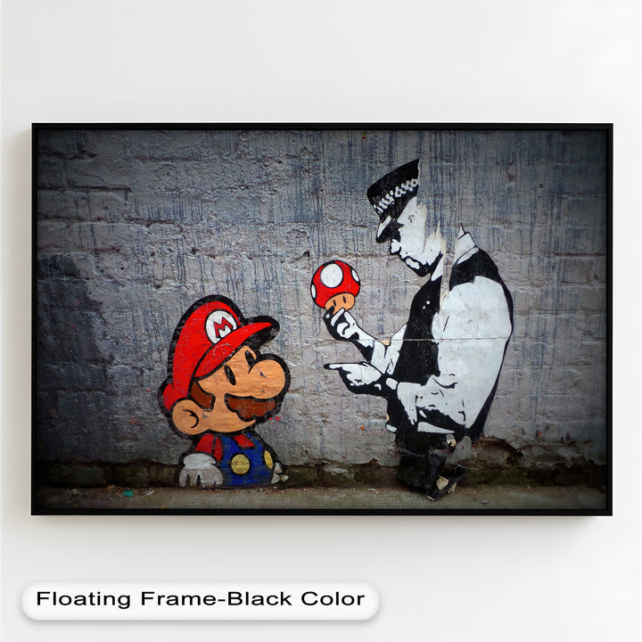 Mario Meets the Law – Banksy Oil Painting