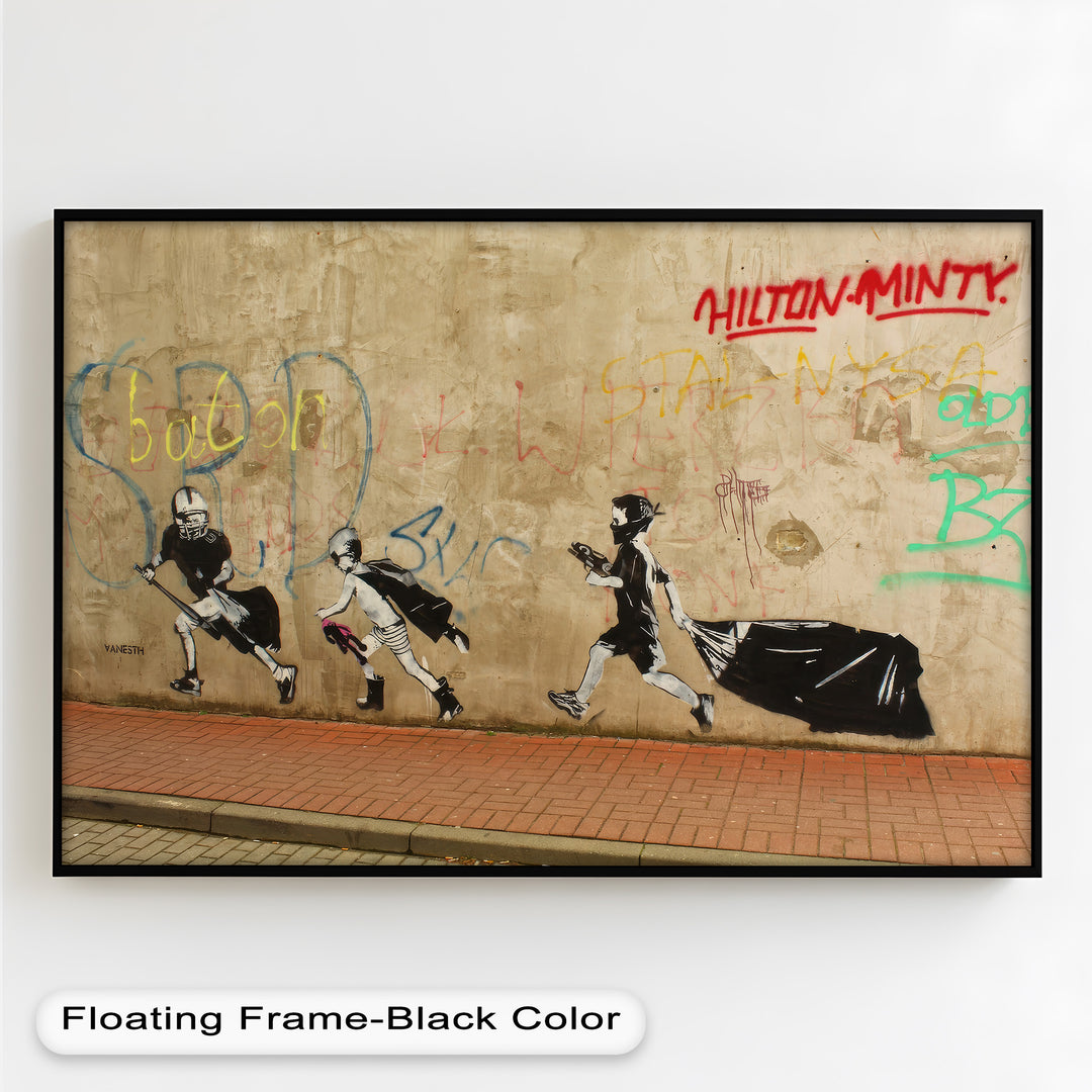 Street Rebellion Run – Urban Youth Banksy Oil Painting