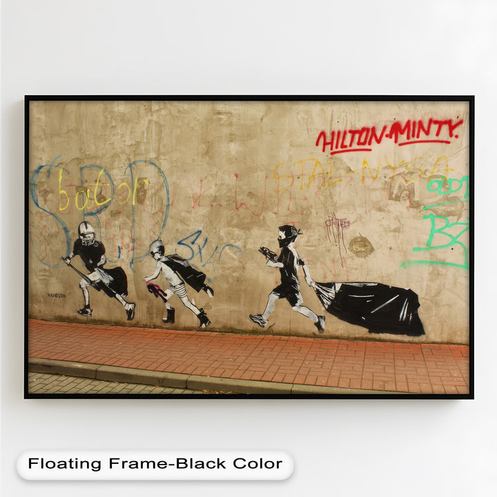 Street Rebellion Run – Urban Youth Banksy Oil Painting