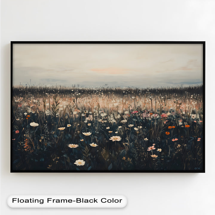 Wildflower Horizon – Framed Oil Painting