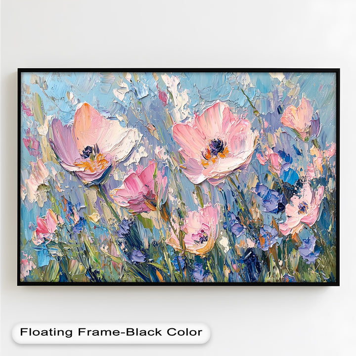 Pink and Violet Wildflower Bloom - Flower Oil Painting