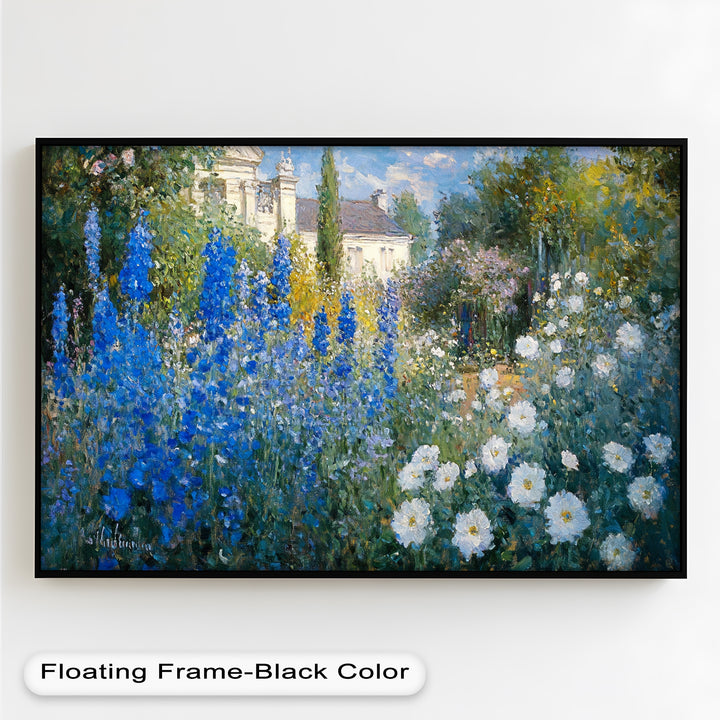 Blue Delphinium - Impressionist Oil Painting