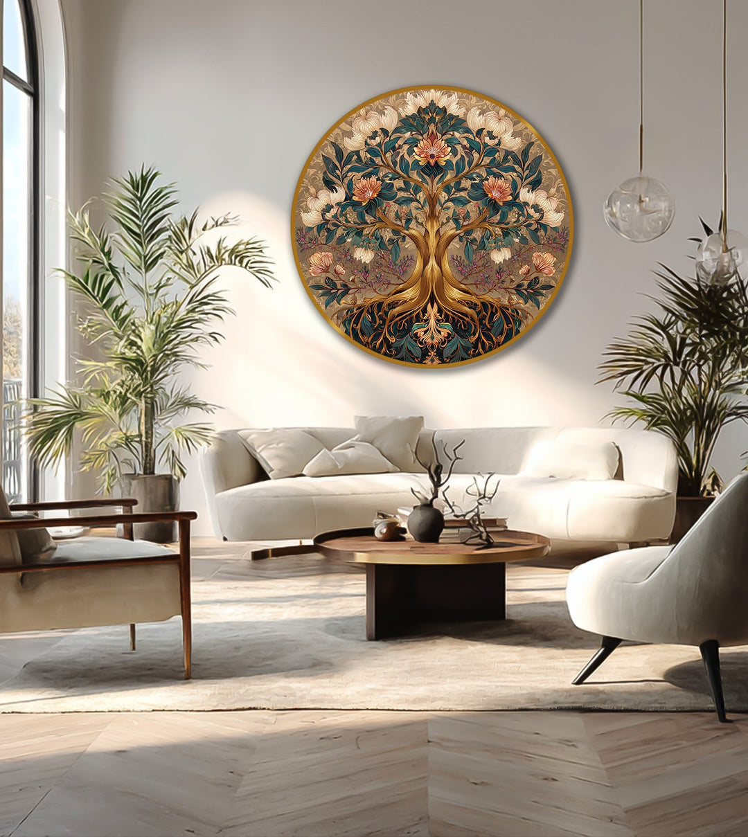 Featuring rich color saturation, this ornate bloom oil painting art piece presents a decorative floral tree design with captivating depth and vibrant tones.