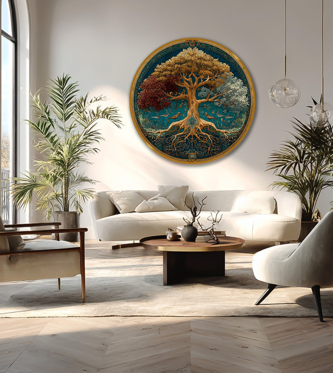 nature inspired circle painting