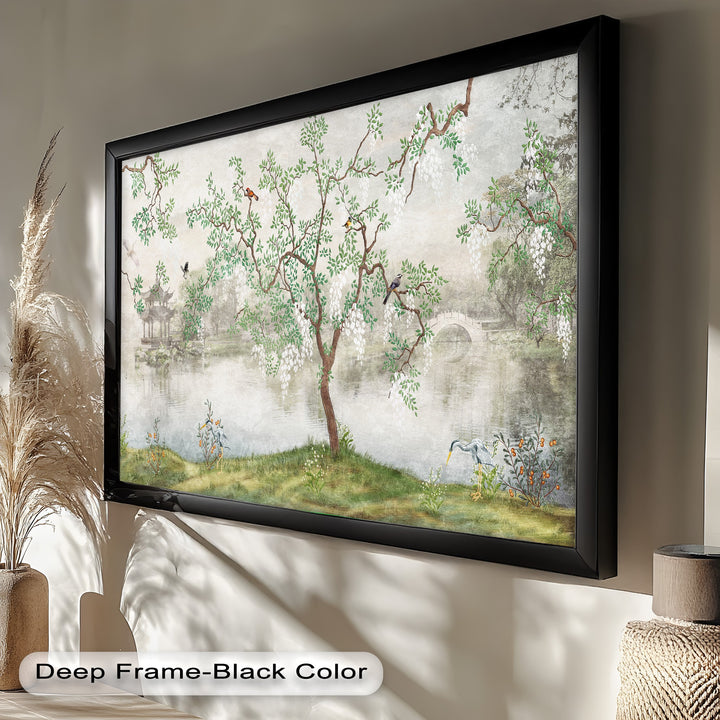 Chinoiserie-Baum – Elegantes orientalisches Ölgemälde
