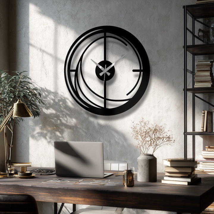 Abstract design highlights the unique metal wall art of this modern spiral metal wall clock, transforming a simple timepiece into a stunning visual statement.