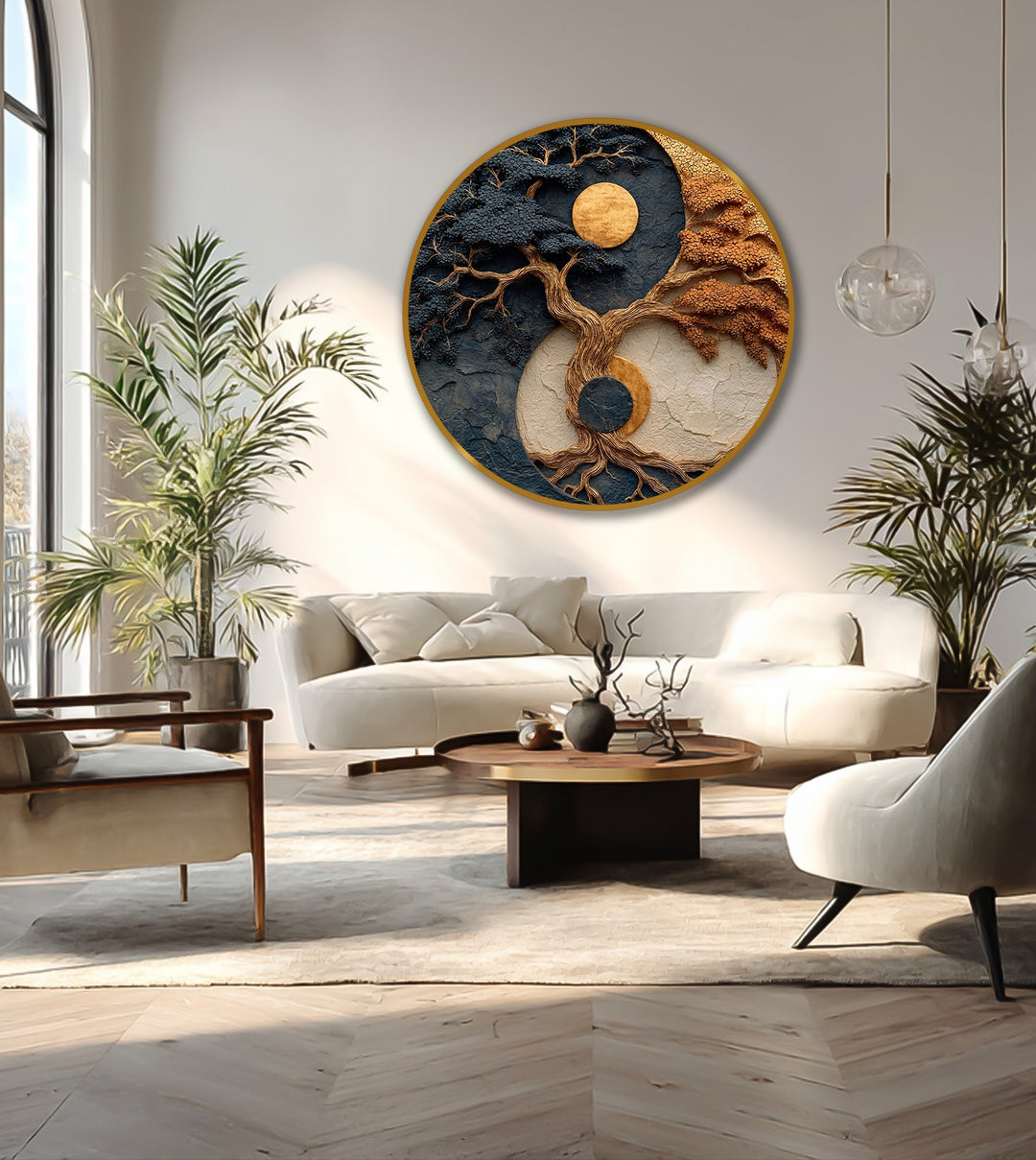 Arbre de l'équilibre céleste (Résumé rond)  Tableau Peinture à l’huile