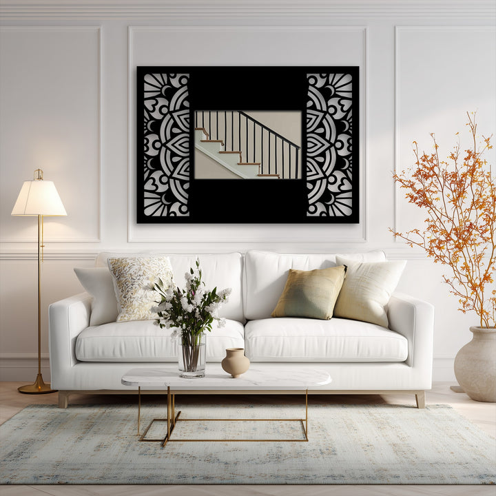 geometric mandala floor mirror