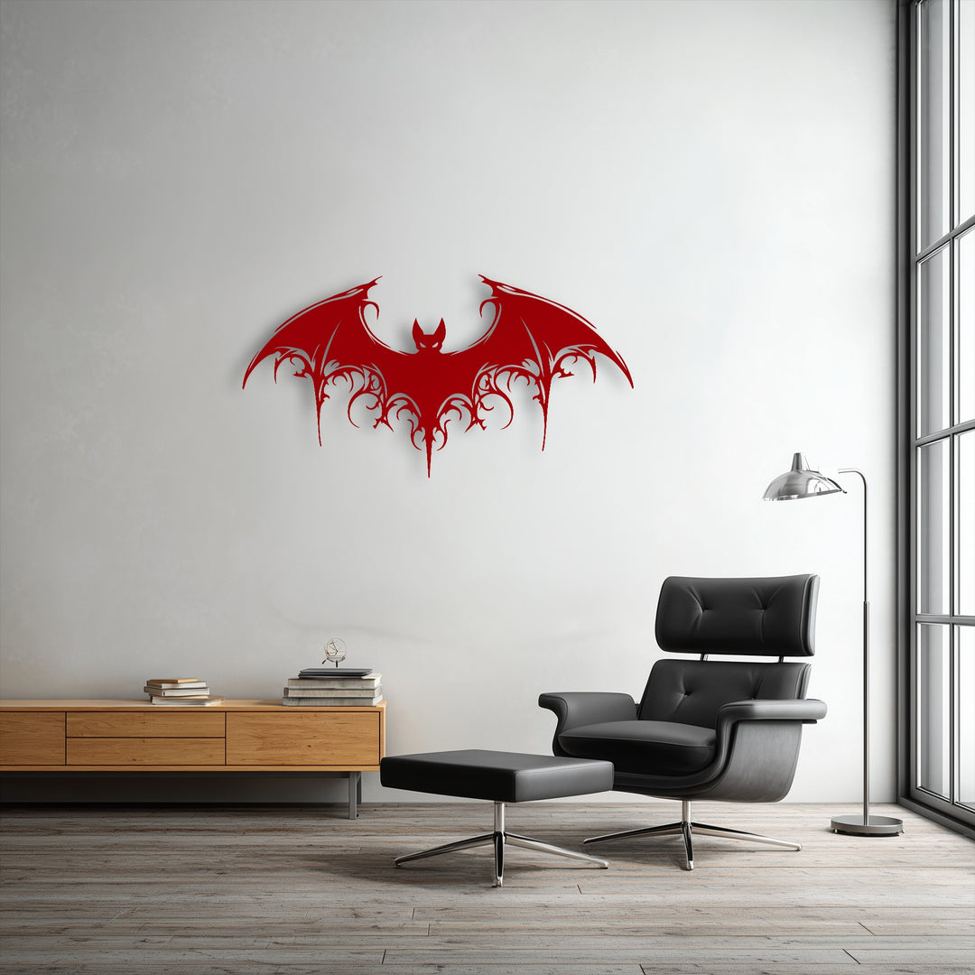 Gothic Bat Metal Wall Art – Dark Fantasy Winged Decor