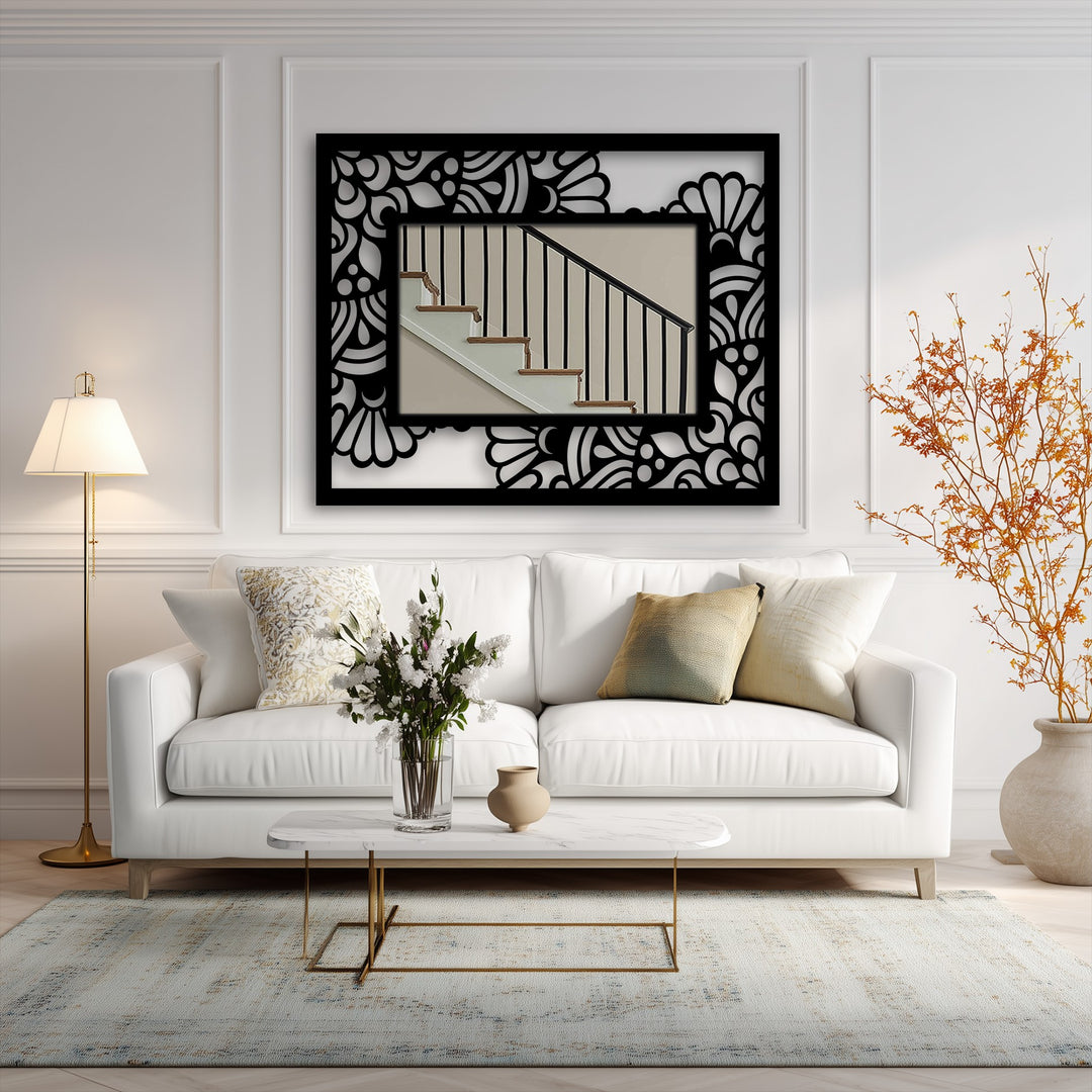 decorative floral metal mirror