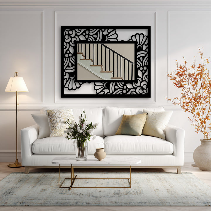 decorative floral metal mirror