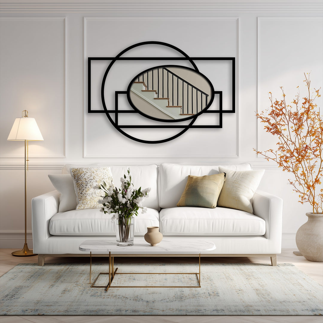 Minimalist overlapping shapes mirror