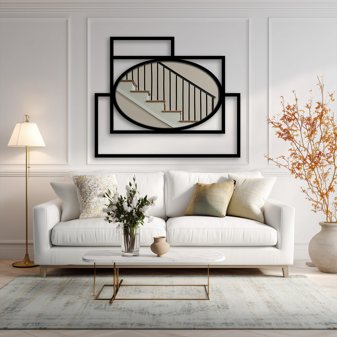 Architectural rectangular frame mirror